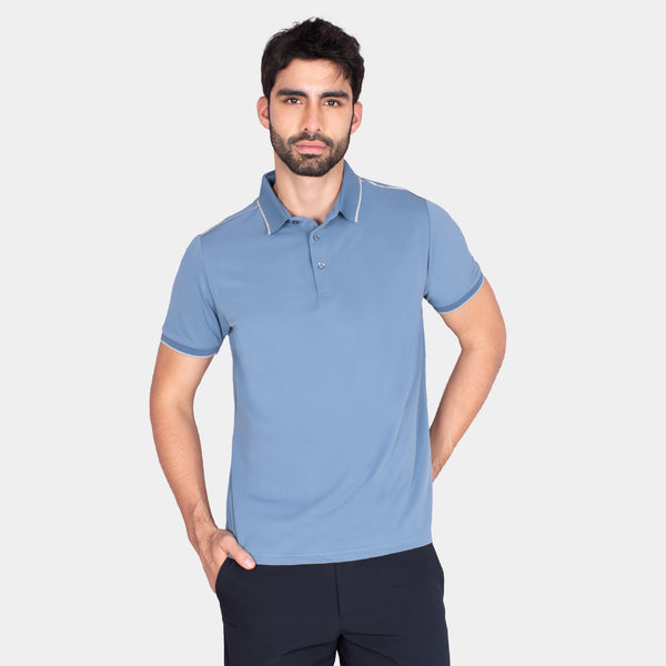 Playera Polo con Costuras Decorativas en Hombros
