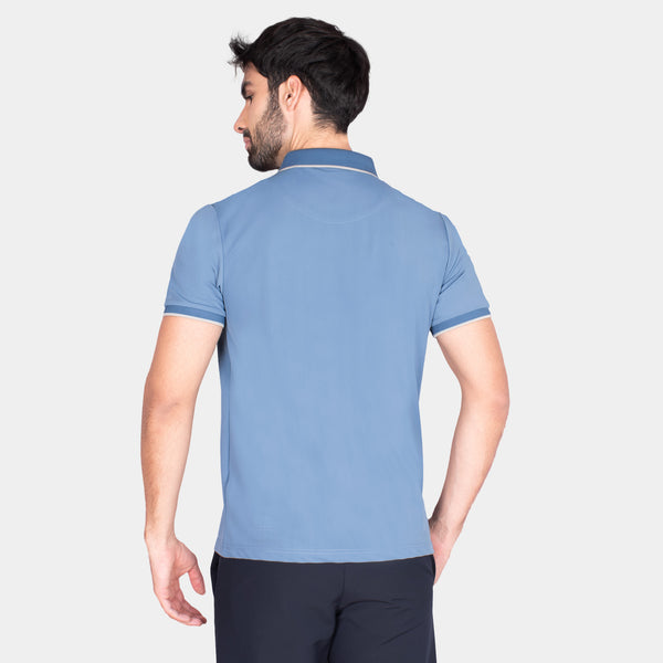 Playera Polo con Costuras Decorativas en Hombros