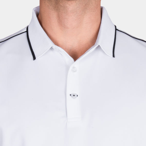 Playera Polo con Costuras Decorativas en Hombros