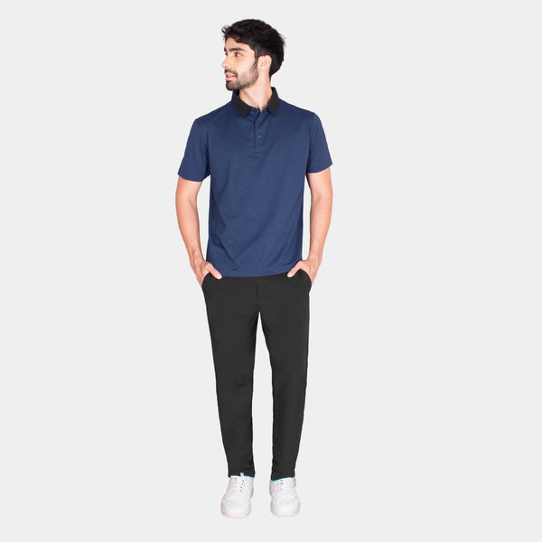 Playera Polo Manga Corta con Cuello a Contraste