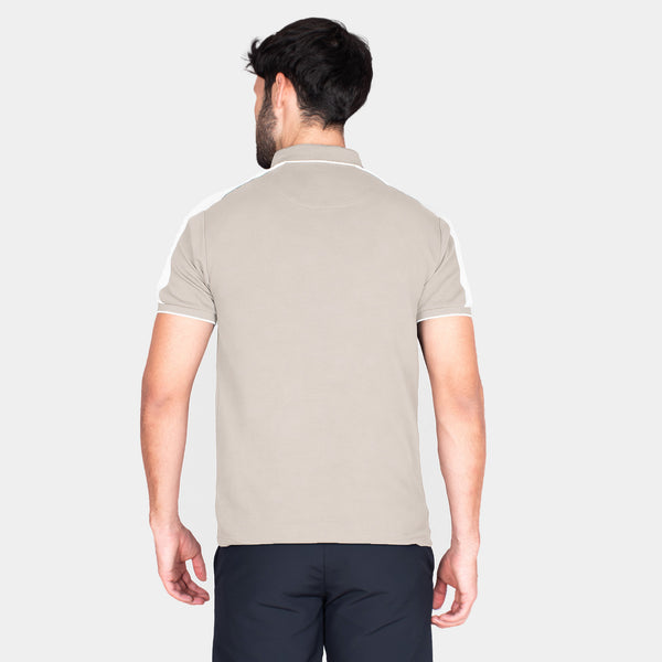 Playera Polo con Contraste de Color en Hombros