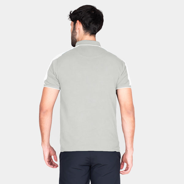 Playera Polo con Contraste de Color en Hombros