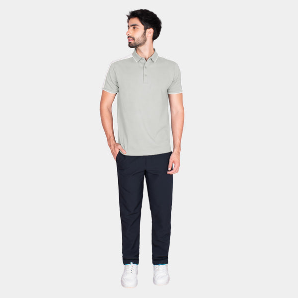 Playera Polo con Contraste de Color en Hombros