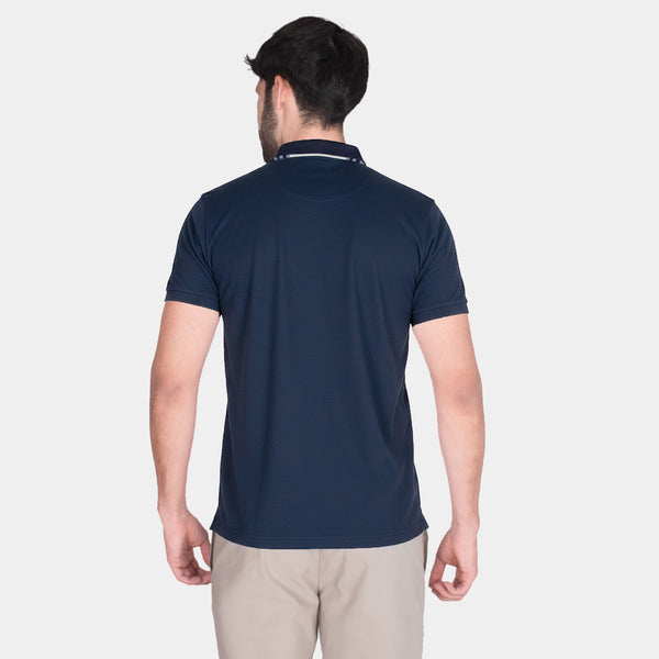 Playera Polo con Contrastes de Color y Cierre al Frente