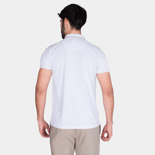 Playera Polo con Contrastes de Color y Cierre al Frente