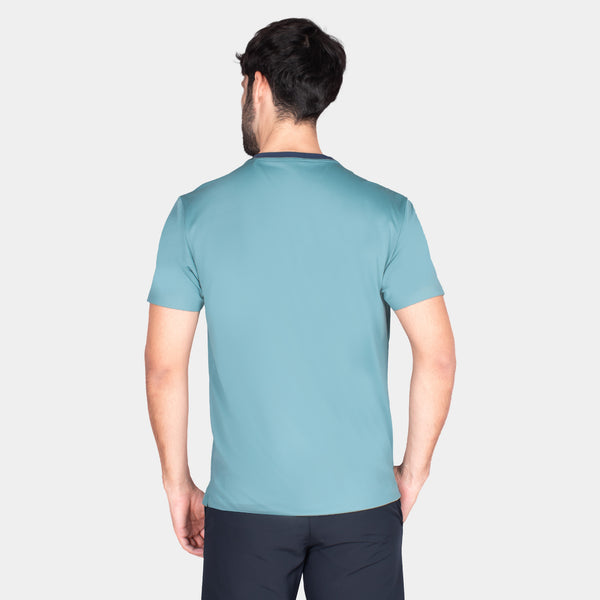 Playera Cuello Redondo con Contrastes de Color