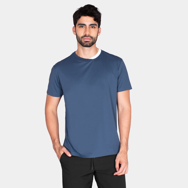 Playera Cuello Redondo con Contrastes de Color