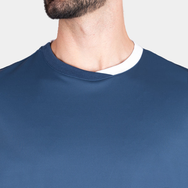 Playera Cuello Redondo con Contrastes de Color