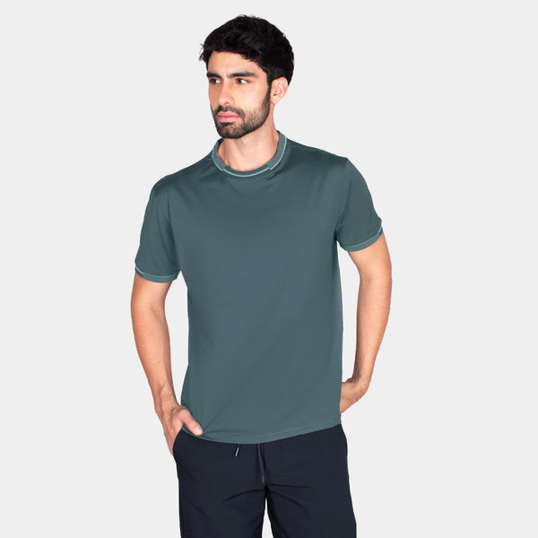 Playera Cuello Redondo con Líneas de Contraste