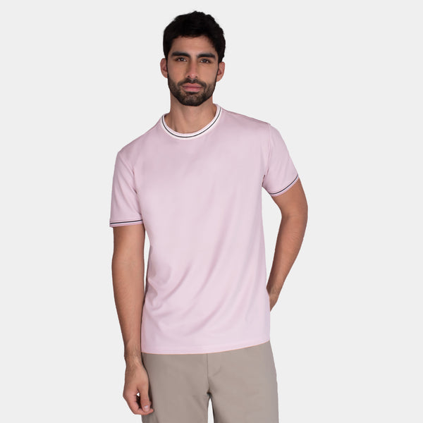 Playera Cuello Redondo con Contrastes de Color