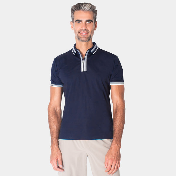Playera Polo Manga Corta LuxeFresh con Cierre