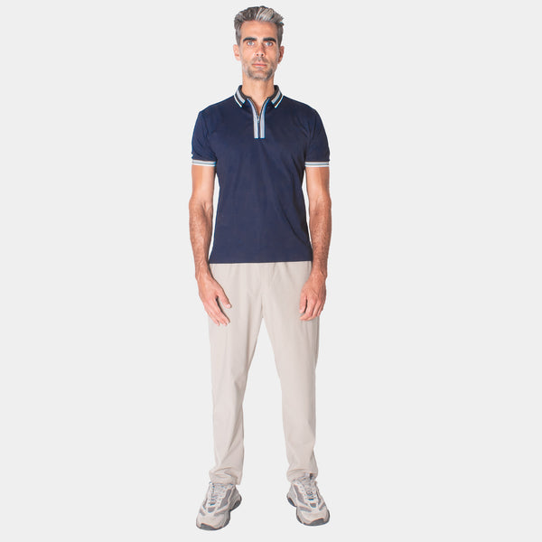 Playera Polo Manga Corta LuxeFresh con Cierre