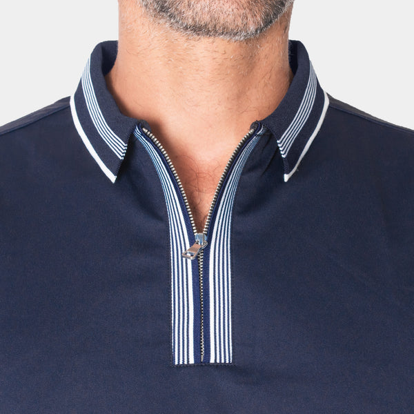 Playera Polo Manga Corta LuxeFresh con Cierre