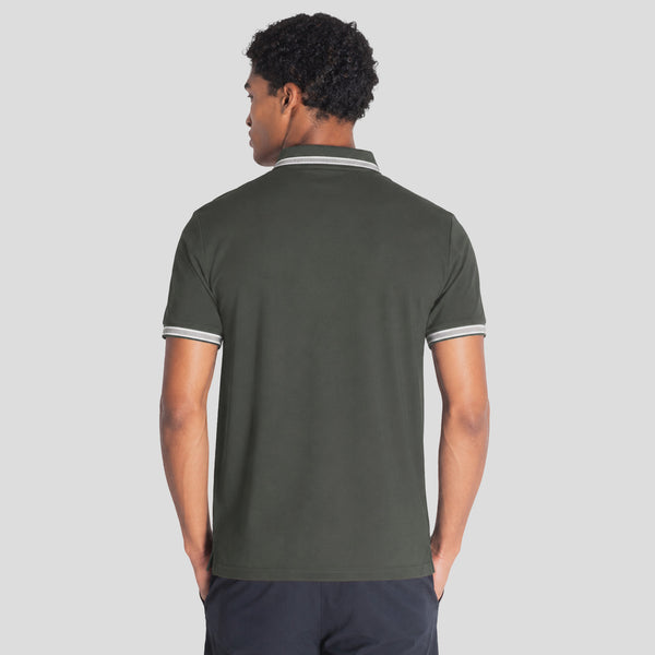 Playera Polo Manga Corta con Detalle en Rib