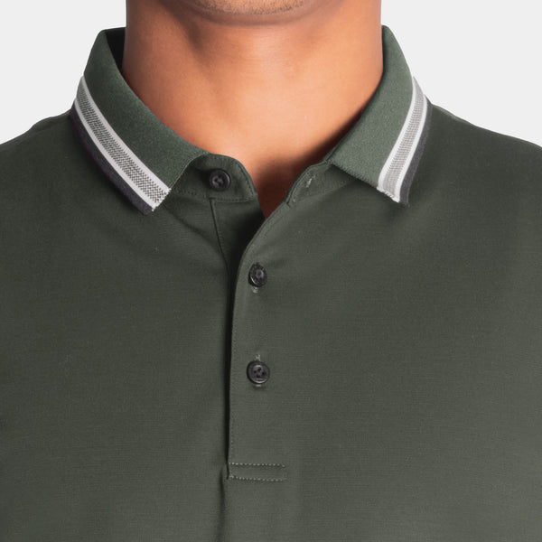 Playera Polo Manga Corta con Detalle en Rib