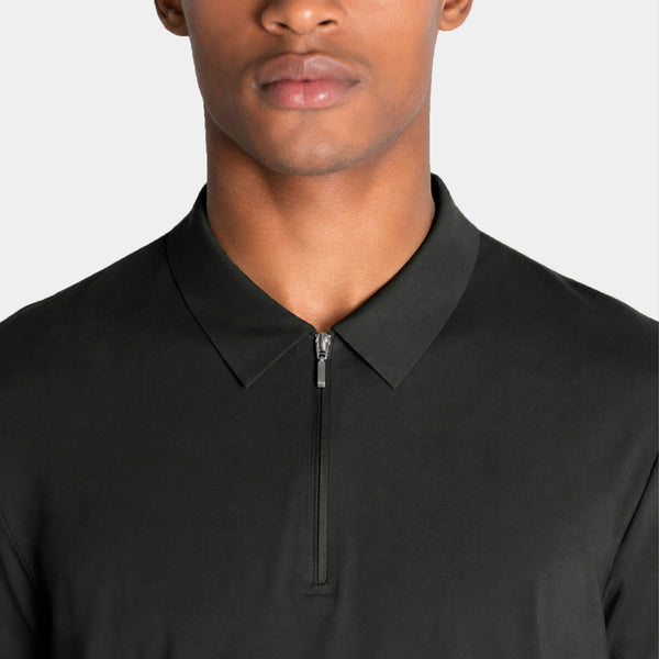 Playera Polo Manga Corte con Zipper al Tono