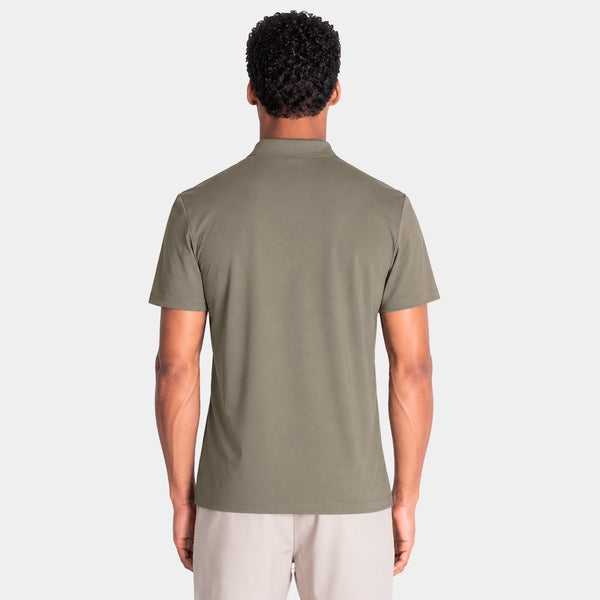 Playera Polo Manga Corte con Zipper al Tono
