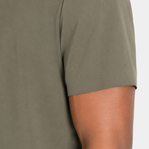 Playera Polo Manga Corte con Zipper al Tono
