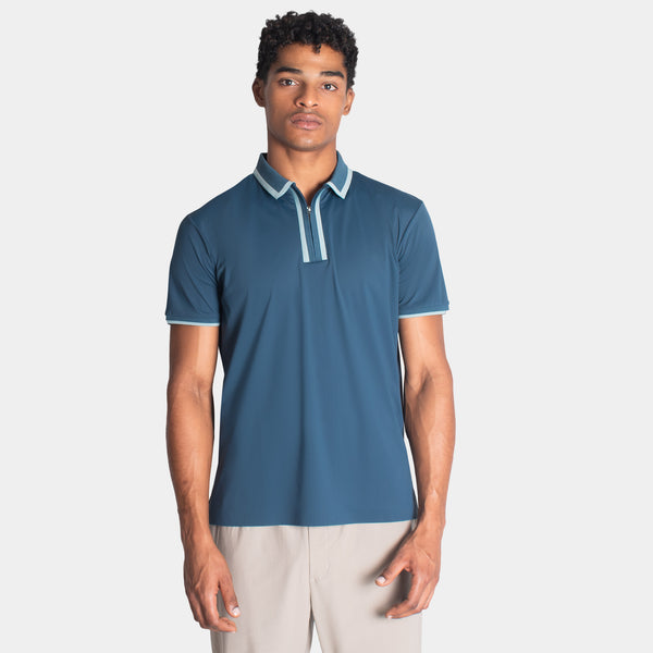 Playera Polo con Líneas de Contraste en Cuello