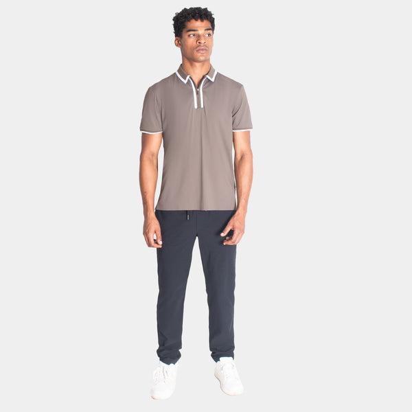 Playera Polo con Líneas de Contraste en Cuello