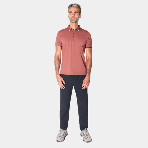 Playera Polo con Líneas de Contraste en Cuello