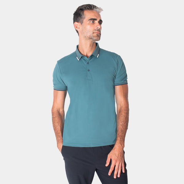Playera Polo con Líneas de Contraste en Cuello