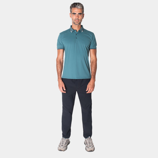 Playera Polo con Líneas de Contraste en Cuello