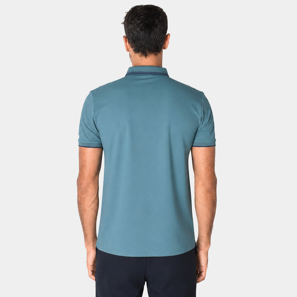 Playera Polo con Líneas de Contraste en Cuello