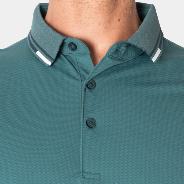 Playera Polo con Líneas de Contraste en Cuello