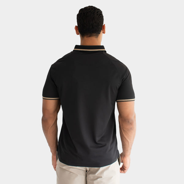 Playera Polo Manga Ranglan con Contrastes de Color