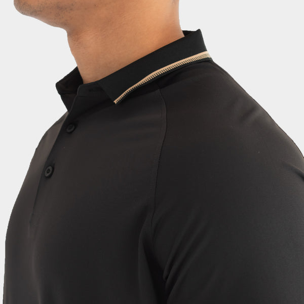 Playera Polo Manga Ranglan con Contrastes de Color