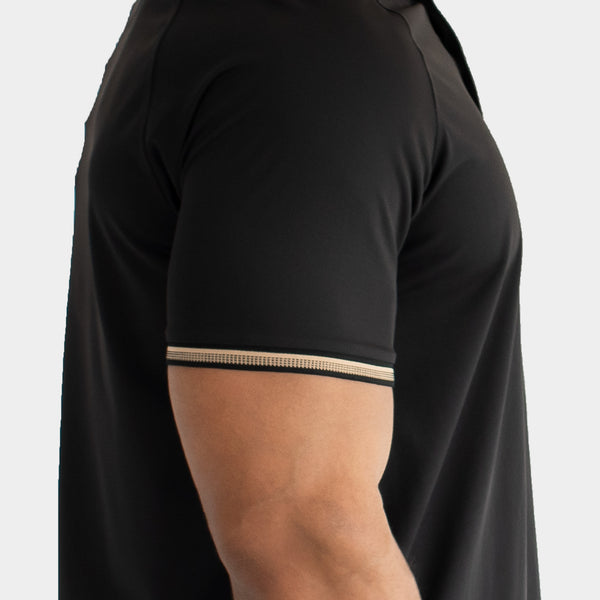 Playera Polo Manga Ranglan con Contrastes de Color