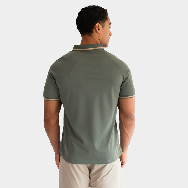 Playera Polo Manga Ranglan con Contrastes de Color