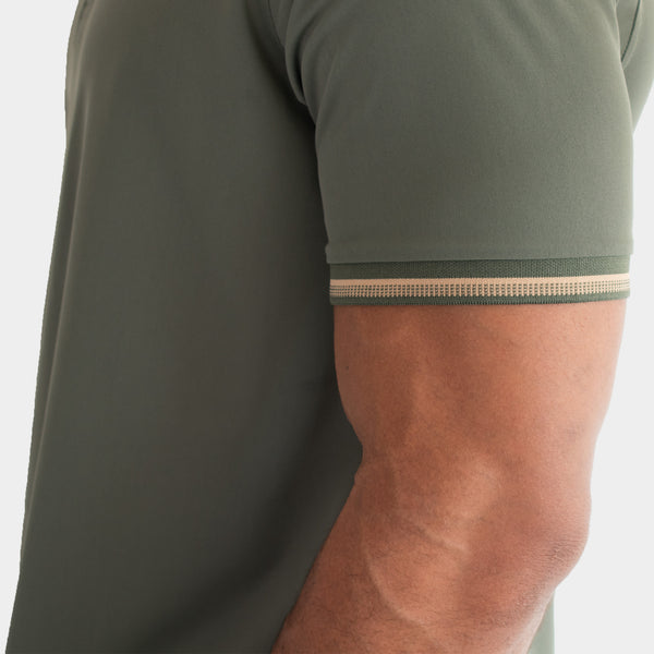 Playera Polo Manga Ranglan con Contrastes de Color