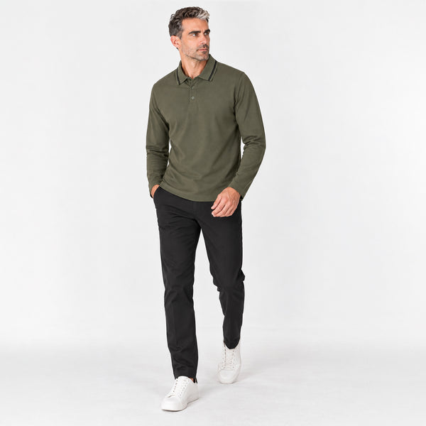 Playera Polo Manga Larga Lightweight Contraste