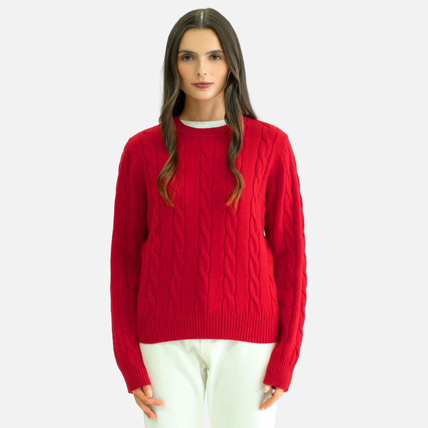 Suéter Afelpado Generra Con Tejido Trenzado