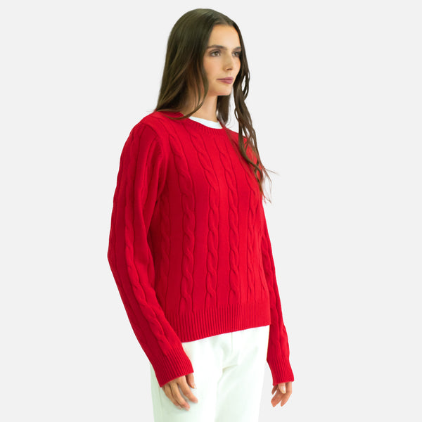 Suéter Afelpado Generra Con Tejido Trenzado