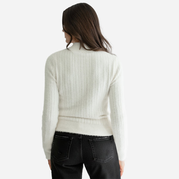 Suéter de Peluche con Cuello Redondo