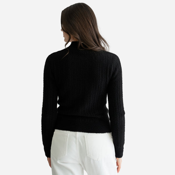 Suéter de Peluche con Cuello Redondo