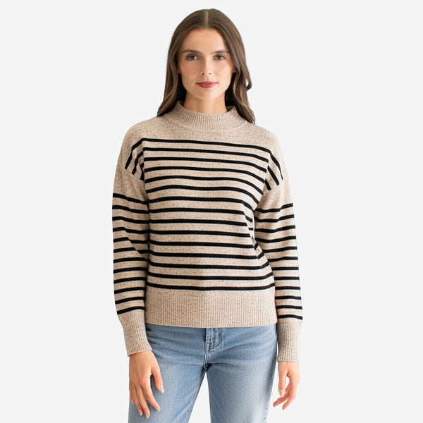 Suéter Estampado a Rayas con Apertura Lateral