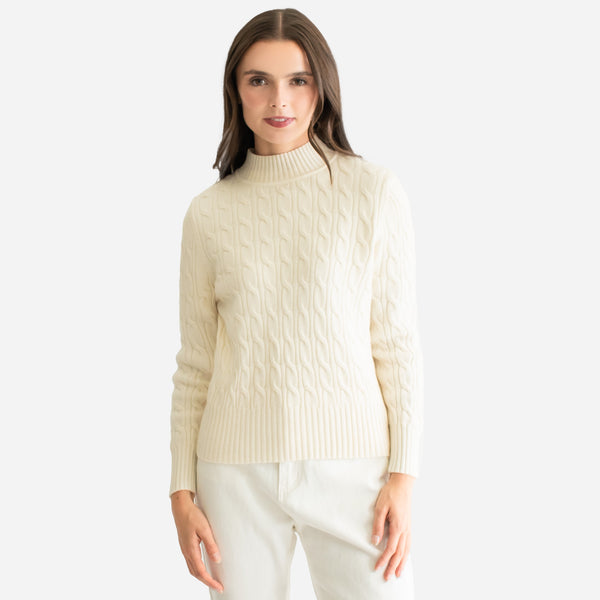 Suéter de Cuello Mock Trenzado