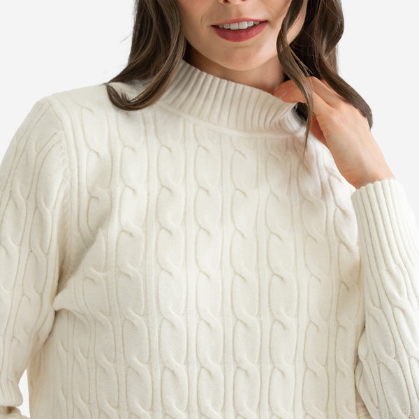 Suéter de Cuello Mock Trenzado