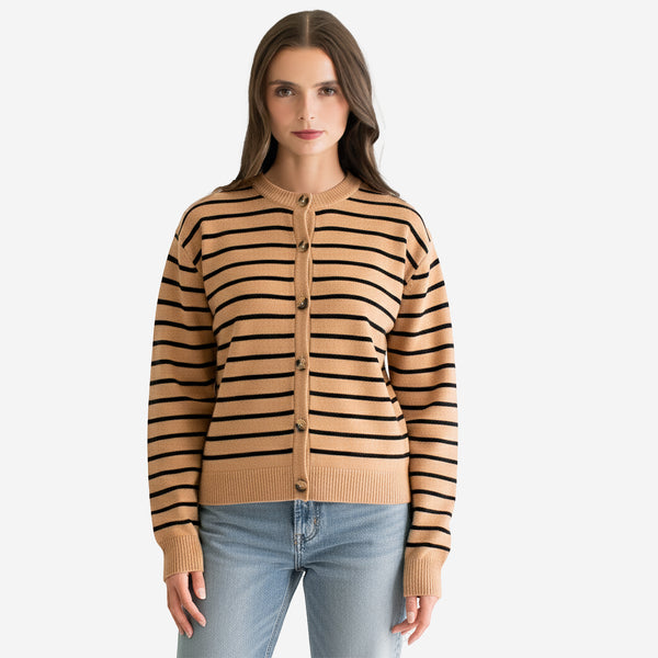 Suéter Estampado a Rayas con Botones