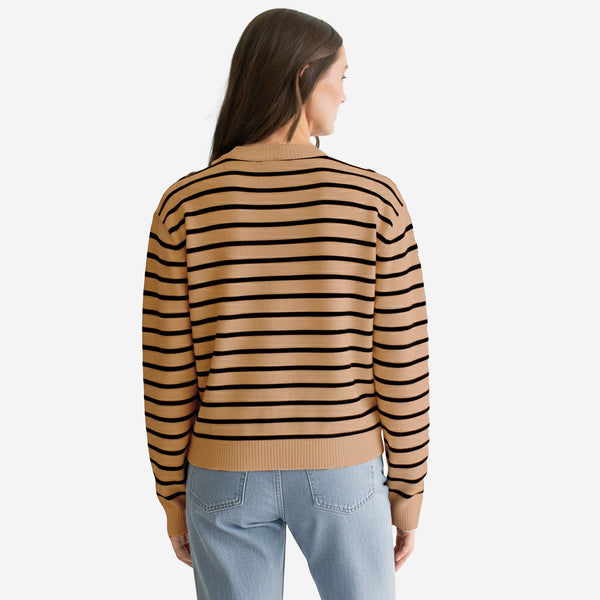 Suéter Estampado a Rayas con Botones