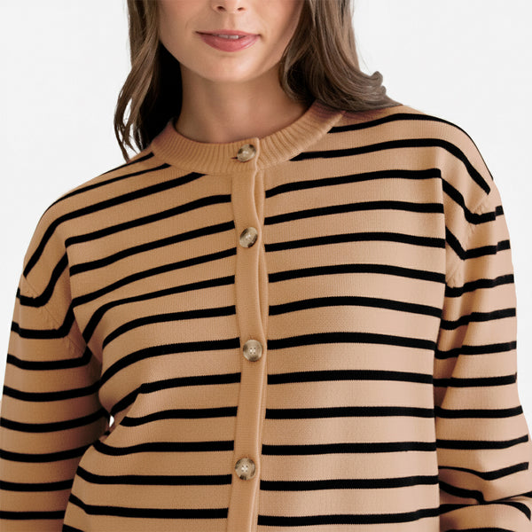 Suéter Estampado a Rayas con Botones