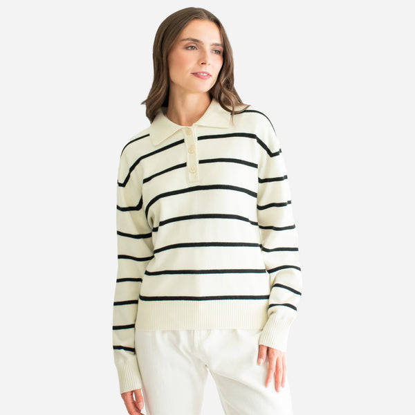 Suéter con Cuello Tipo Polo Para Dama