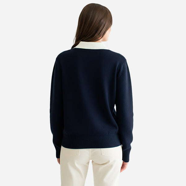 Suéter con Cuello Tipo Polo Para Dama