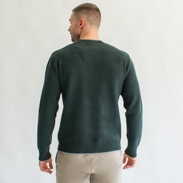 Suéter para Hombre Regular Fit – Cuello Redondo, Rib en Contraste