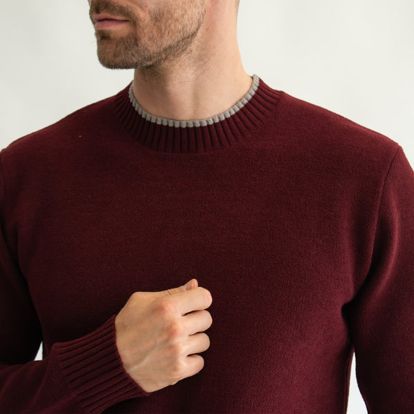 Suéter para Hombre Regular Fit – Cuello Redondo, Rib en Contraste