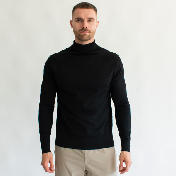 Suéter Ligero para Hombre Regular Fit – Cuello de Tortuga y Acabado en Rib